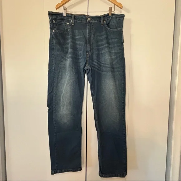 Levi’s 505 Men’s Straight Leg Jeans W40x30 Dark Blue Wash Stretch - Picture 1 of 9